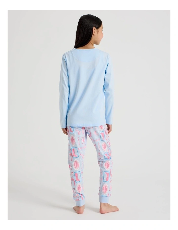 Knit Western Pyjamas in Pale Blue image 4