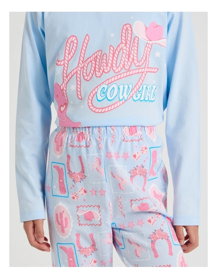 Knit Western Pyjamas in Pale Blue image 5