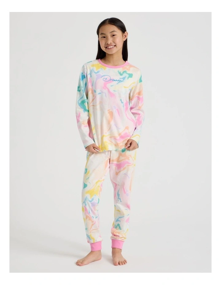 Knit Tie Die Pyjamas in Assorted image 1
