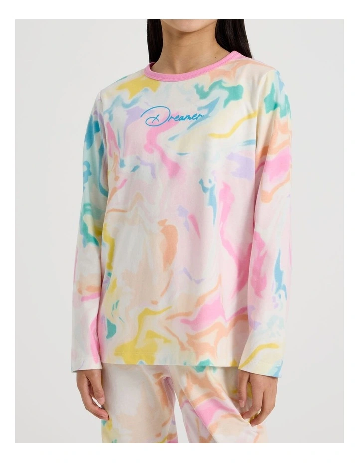 Knit Tie Die Pyjamas in Assorted image 2