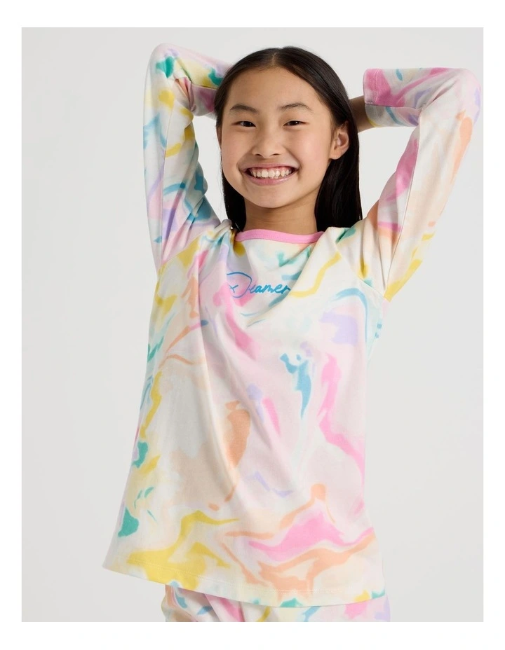 Knit Tie Die Pyjamas in Assorted image 3