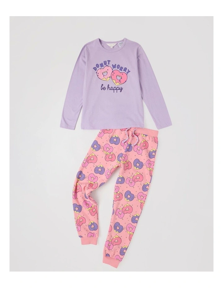 Knit Fleece Donut Pyjamas in Lilac image 1