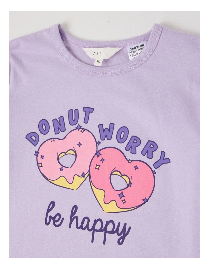 Knit Fleece Donut Pyjamas in Lilac image 2