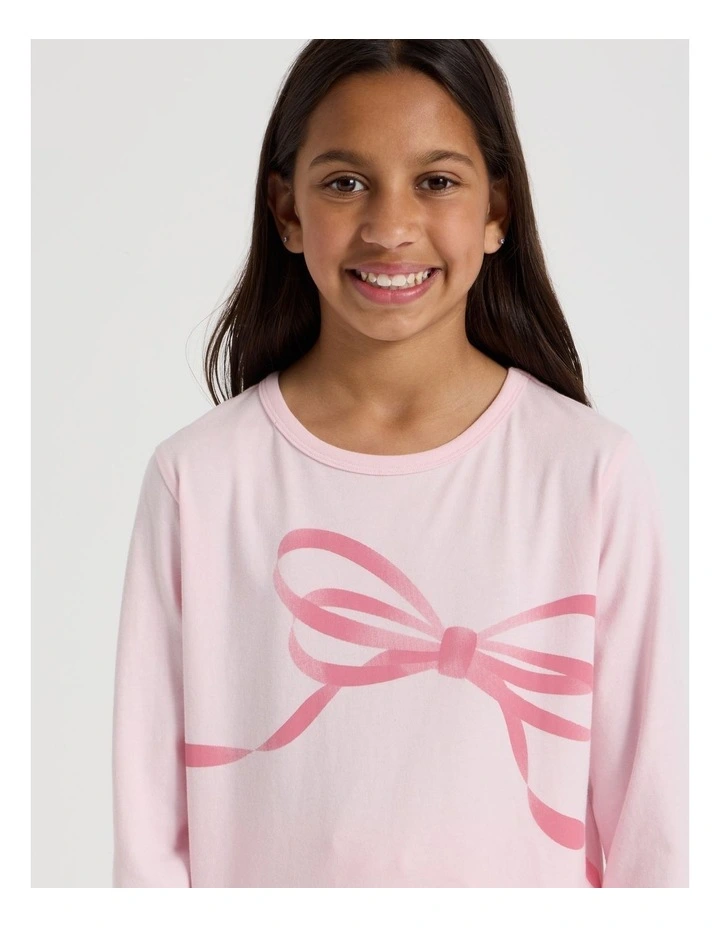 Tilii Knit Fleece Bows Pyjamas in Light Pink image 2