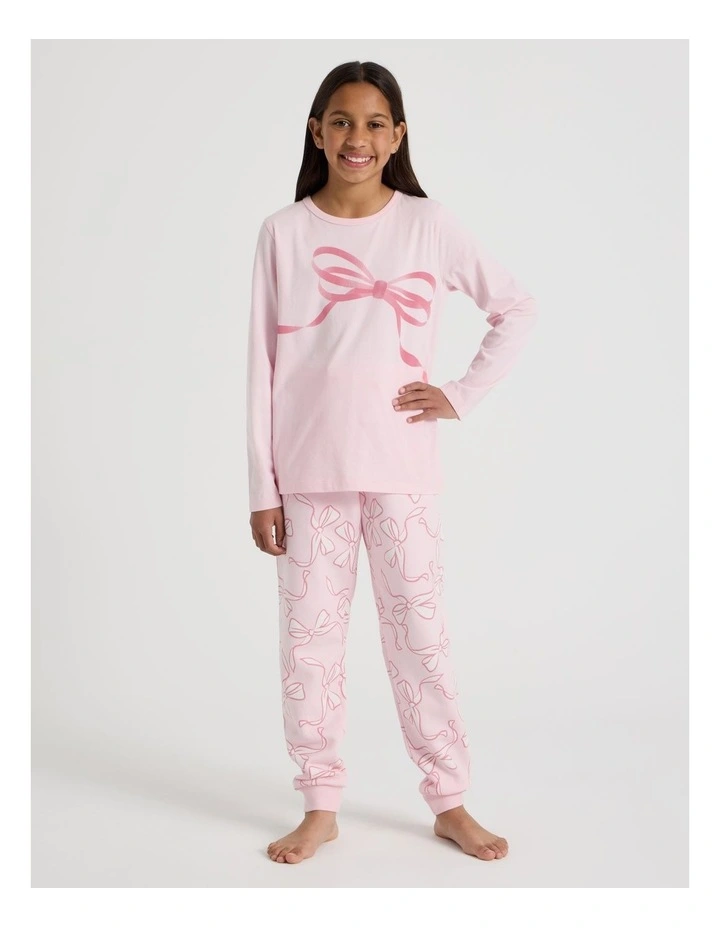 Tilii Knit Fleece Bows Pyjamas in Light Pink image 4