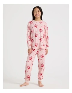 Cosy Knit Cherry Pyjamas in Blush