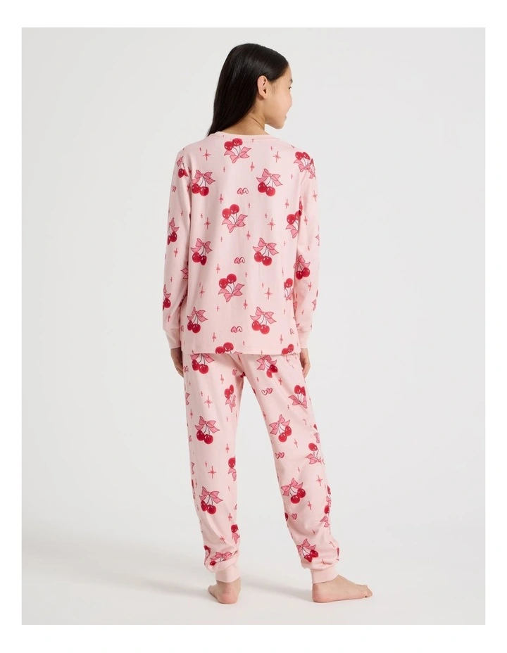 Cosy Knit Cherry Pyjamas in Blush image 5