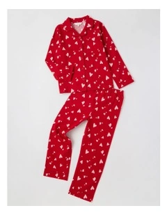 Woven Hearts Pyjamas in Red