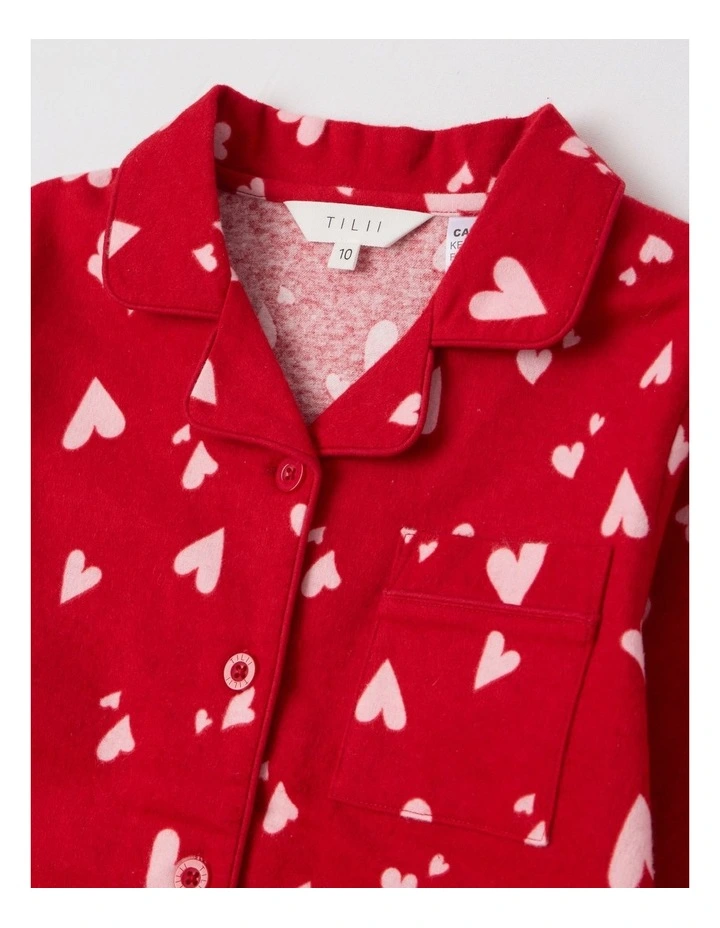 Woven Hearts Pyjamas in Red image 2