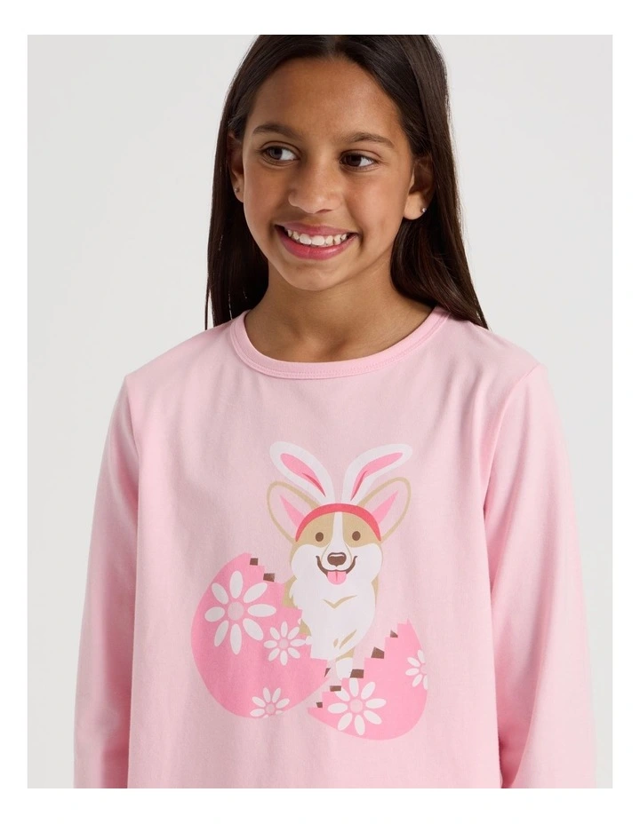 Knit Corgi Pyjamas in Baby Pink image 2