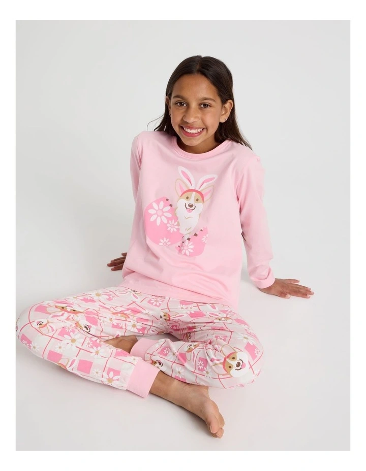 Knit Corgi Pyjamas in Baby Pink image 4