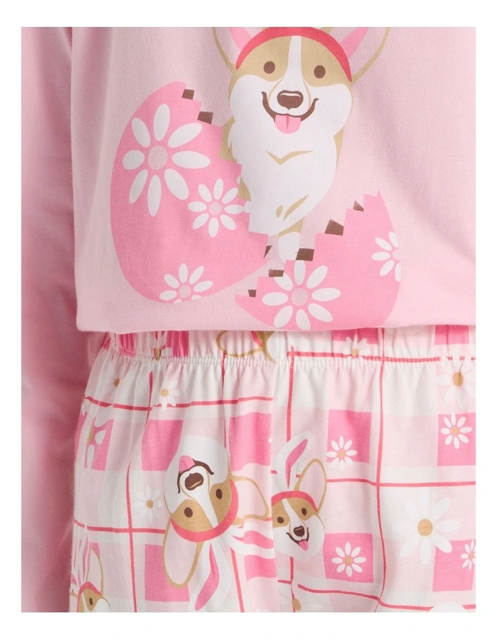 Knit Corgi Pyjamas in Baby Pink image 6
