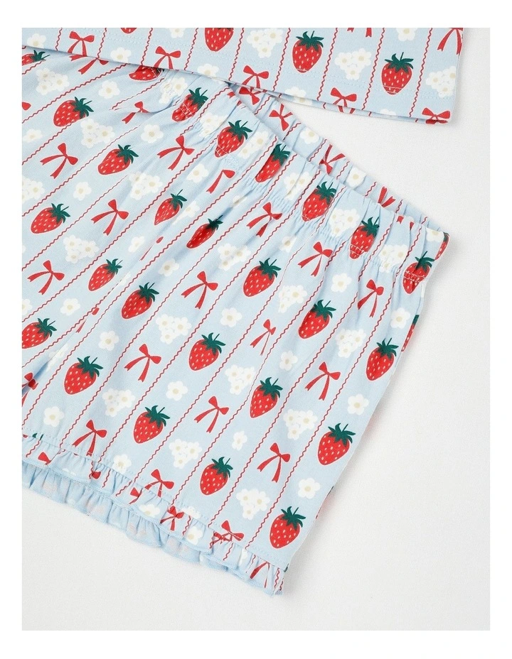 Strawberry Flutter Sleeve Pyjamas in Blues image 4