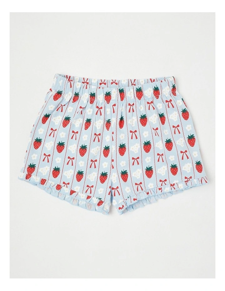 Strawberry Flutter Sleeve Pyjamas in Blues image 5