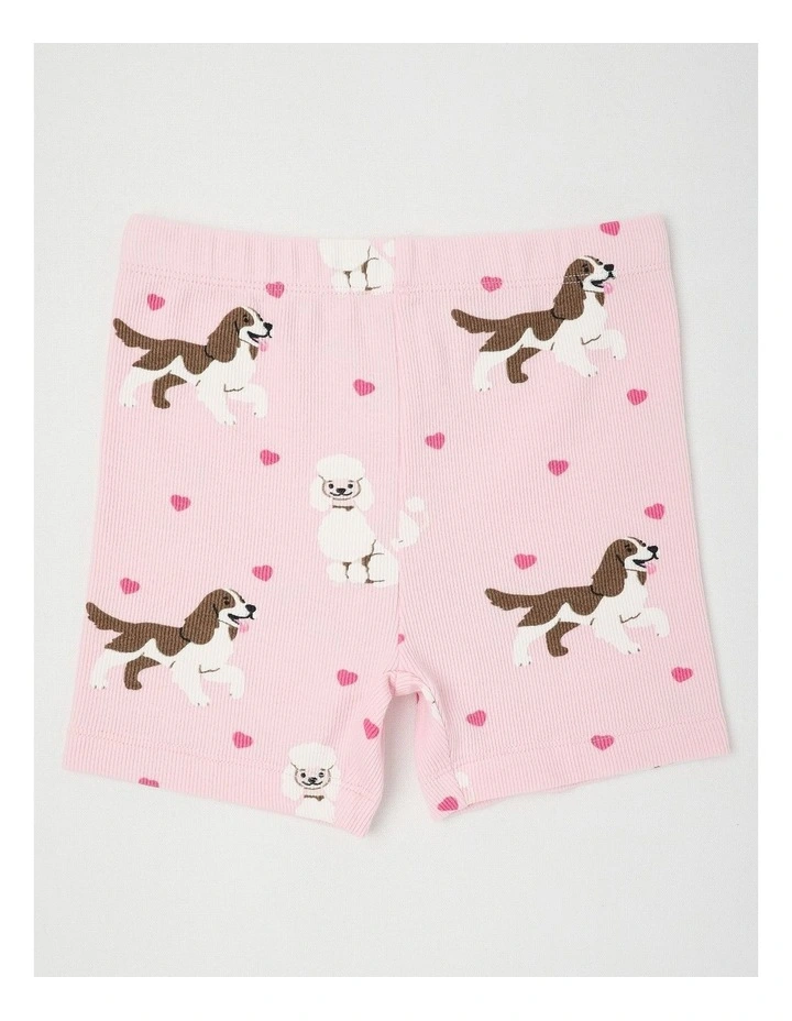 Dog Rib Bike Short Pyjamas in Baby Pink image 5