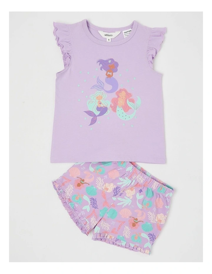 Mermaid Flutter Sleeve Pyjamas in Lavender image 1