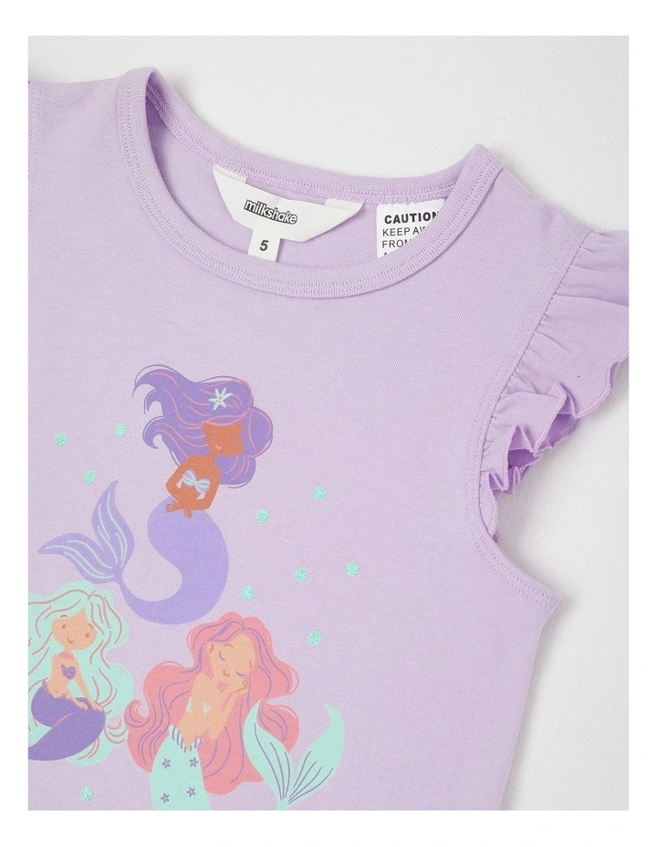Mermaid Flutter Sleeve Pyjamas in Lavender image 2
