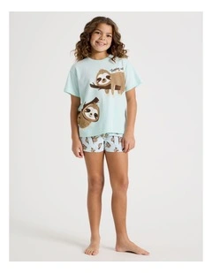 Sloth Jersey Pyjamas in Mint