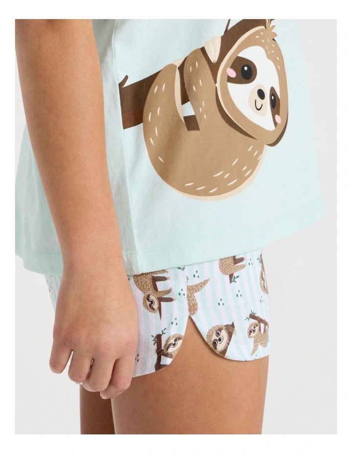 Sloth Jersey Pyjamas in Mint image 5