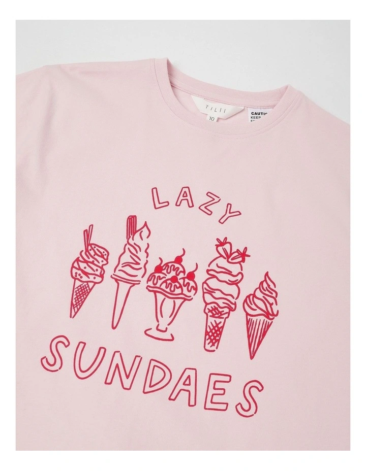 Ice Cream Jersey Pyjamas in Dusty Pink image 2