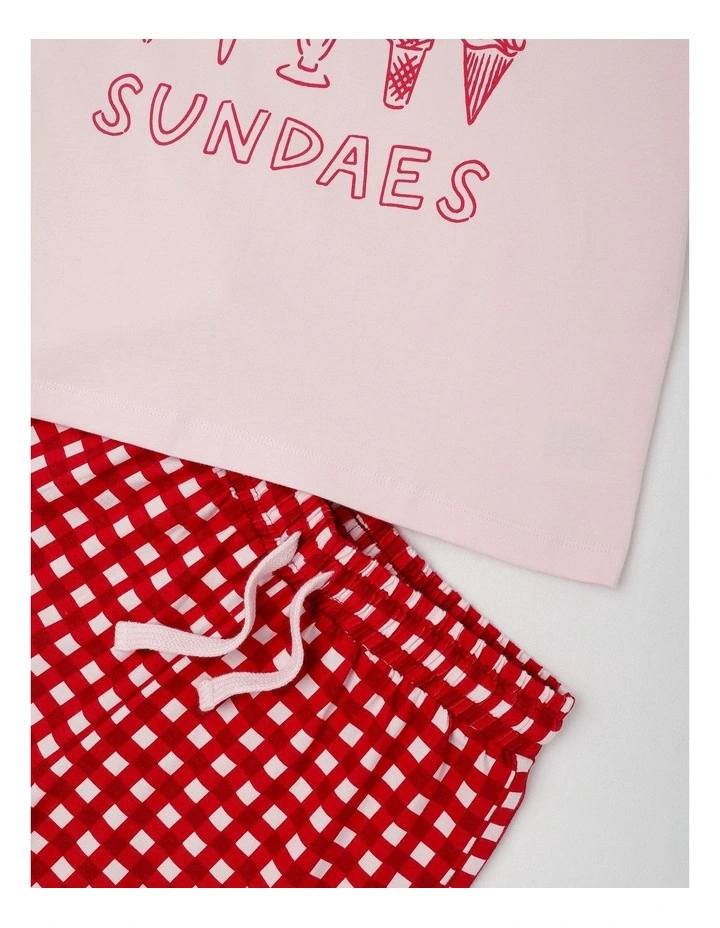 Ice Cream Jersey Pyjamas in Dusty Pink image 4