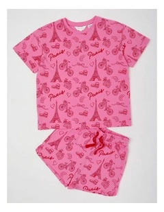 Paris Jersey Pyjamas in Pink