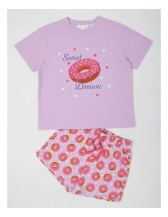 Donut Jersey Pyjamas in Light Purple