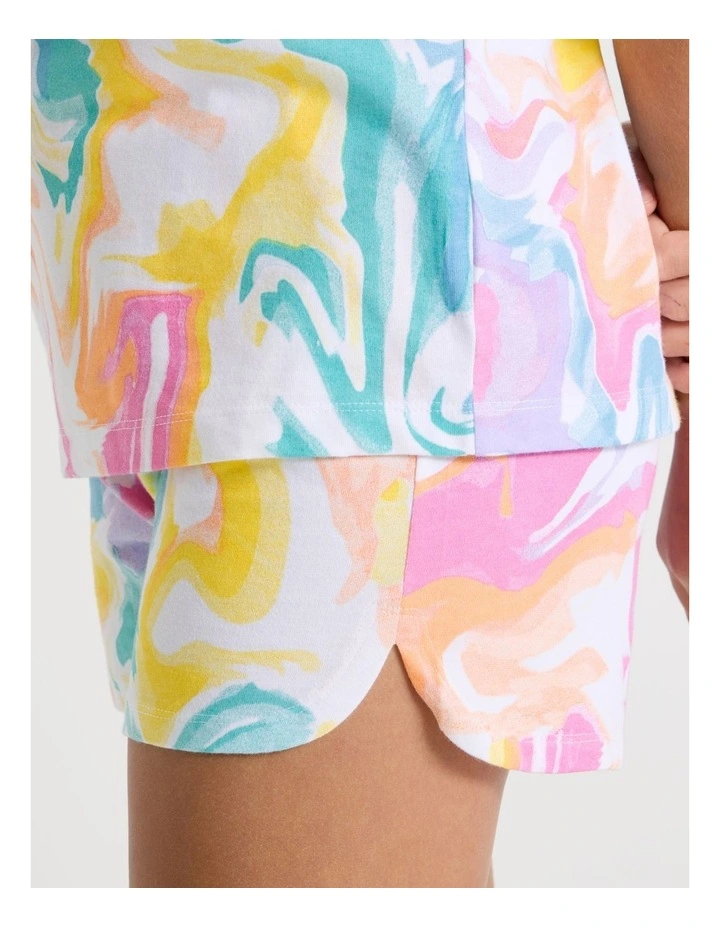 Tie Dye Jersey Pyjamas in White image 4