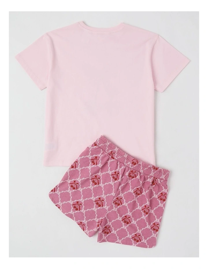 Cherry Placement Pyjamas in Pale Lilac image 3