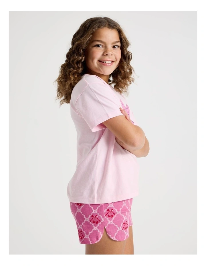 Cherry Placement Pyjamas in Pale Lilac image 4