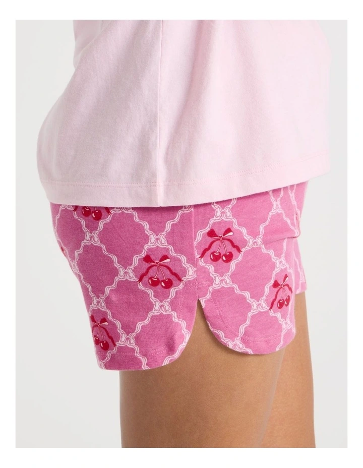 Cherry Placement Pyjamas in Pale Lilac image 5