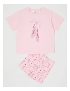Ballet Rib Bike Short Pyjamas in Pale Lilac