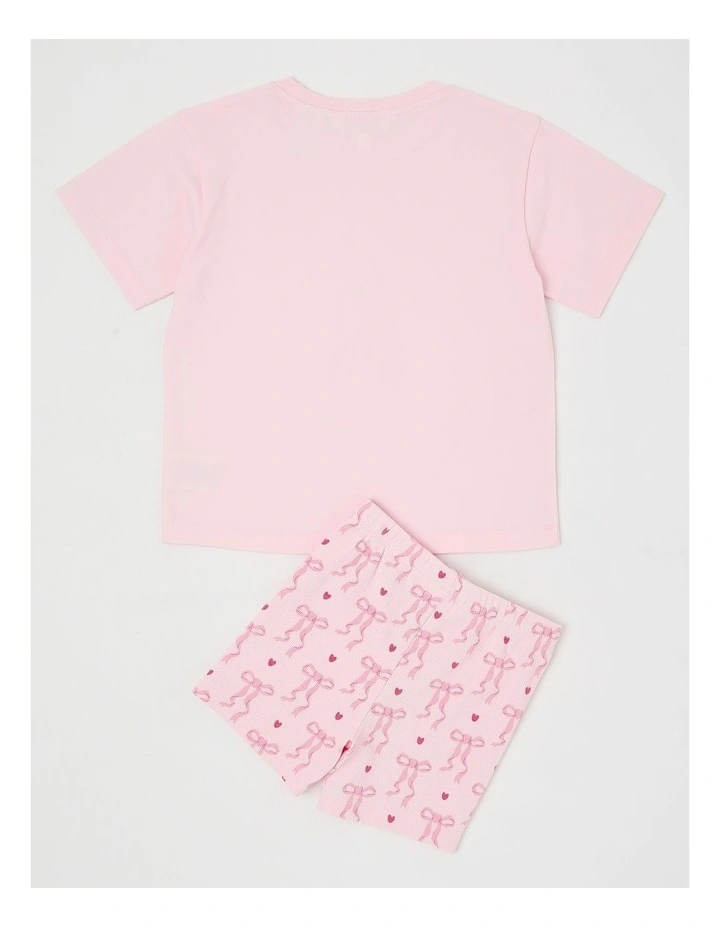 Ballet Rib Bike Short Pyjamas in Pale Lilac image 3