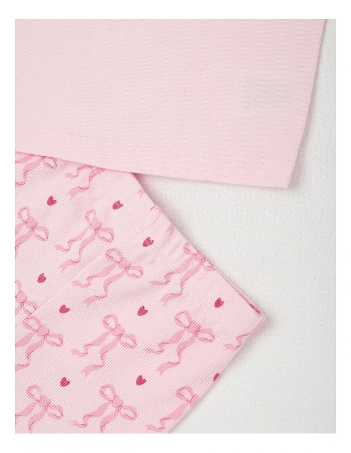 Ballet Rib Bike Short Pyjamas in Pale Lilac image 4