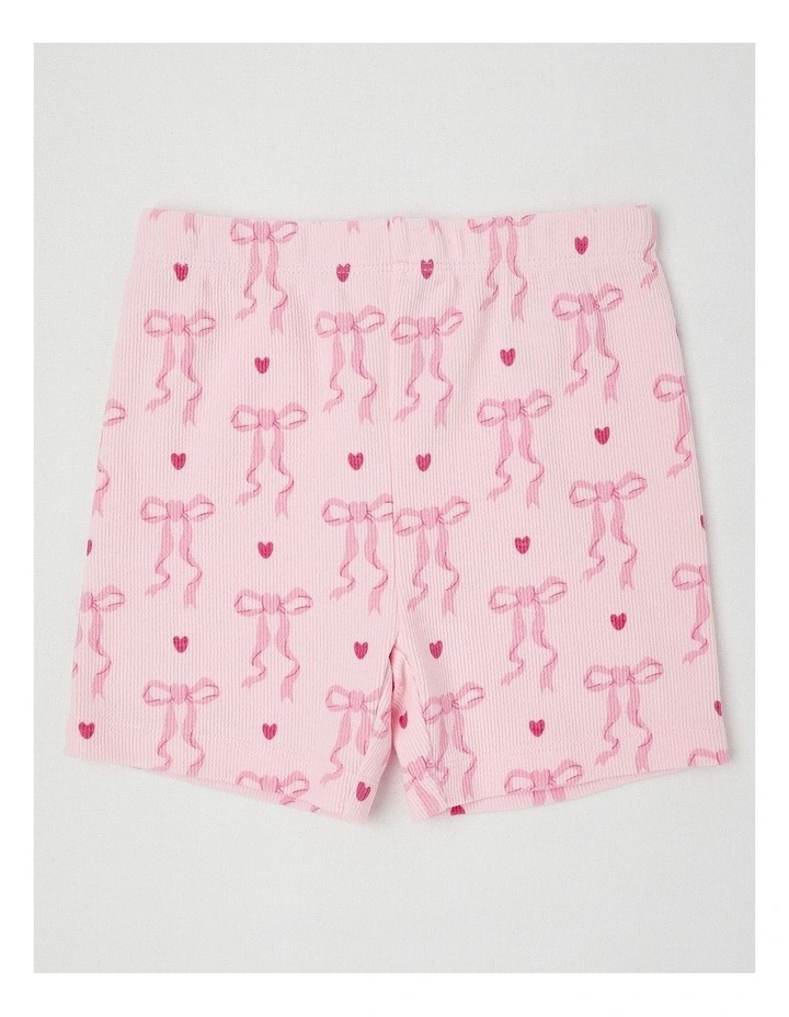 Ballet Rib Bike Short Pyjamas in Pale Lilac image 5