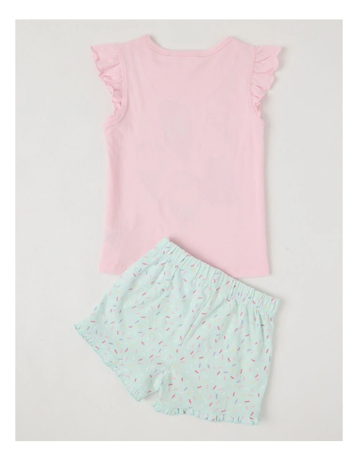 Ice Cream Flutter Sleeve Pyjamas in Pale Pink image 3