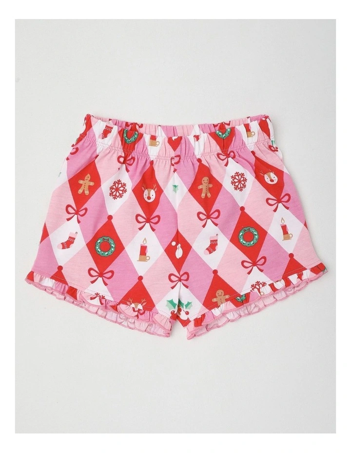 Matching Argyle Xmas Flutter Sleeve Pyjamas in Pink image 4