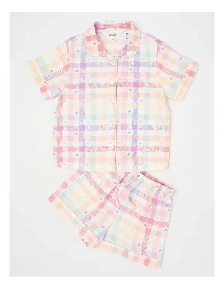 Gingham Cheesecloth Pyjamas in White image 1