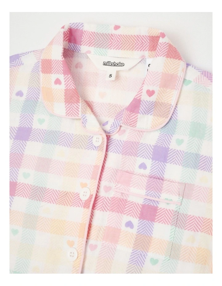 Gingham Cheesecloth Pyjamas in White image 2