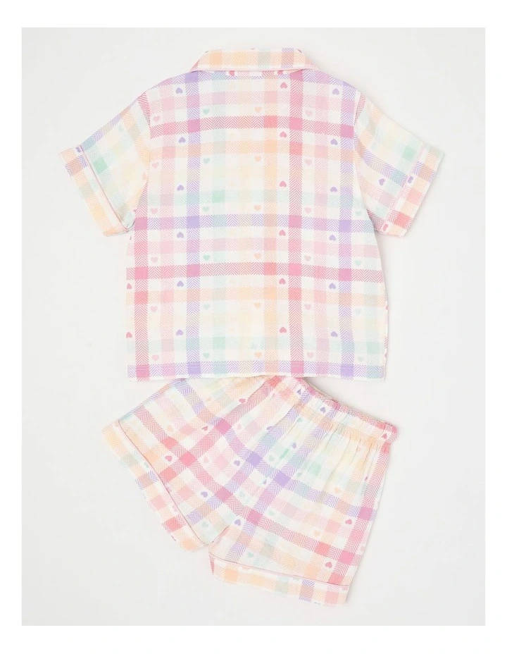 Gingham Cheesecloth Pyjamas in White image 3