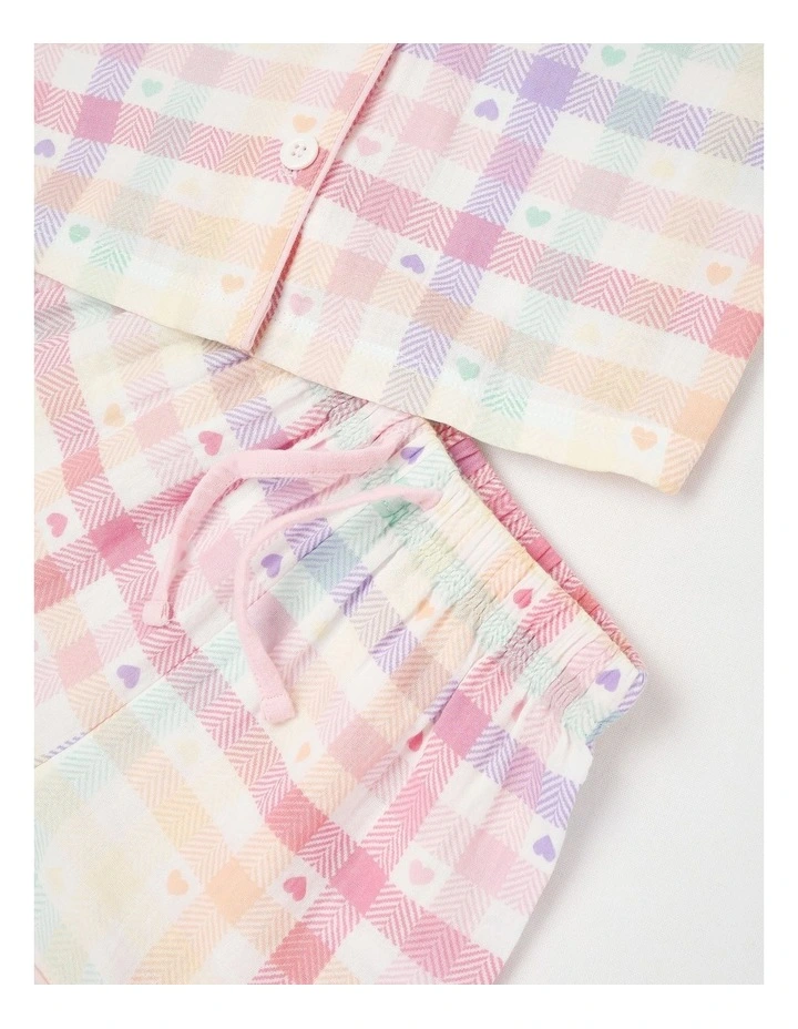 Gingham Cheesecloth Pyjamas in White image 4