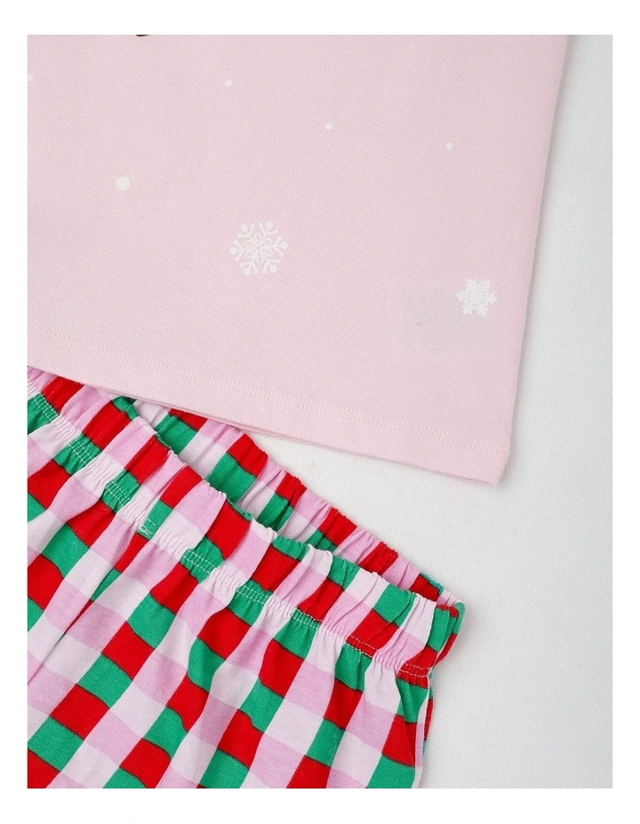 Santa Sleigh Flutter Sleeve Pyjamas in Pale Pink image 5