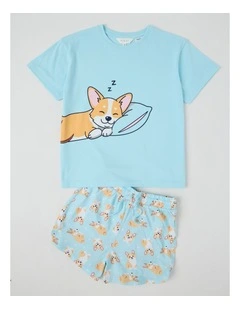 Corgi Jersey Pyjamas in Blues