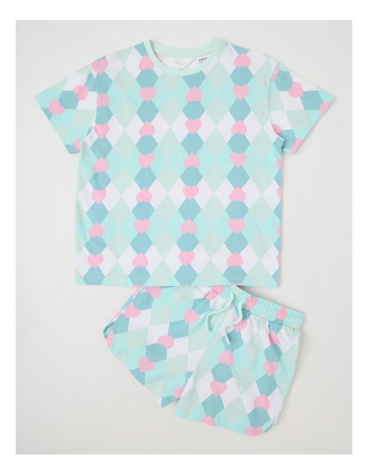 Argyle Jersey Pyjamas in Aquamarine image 1