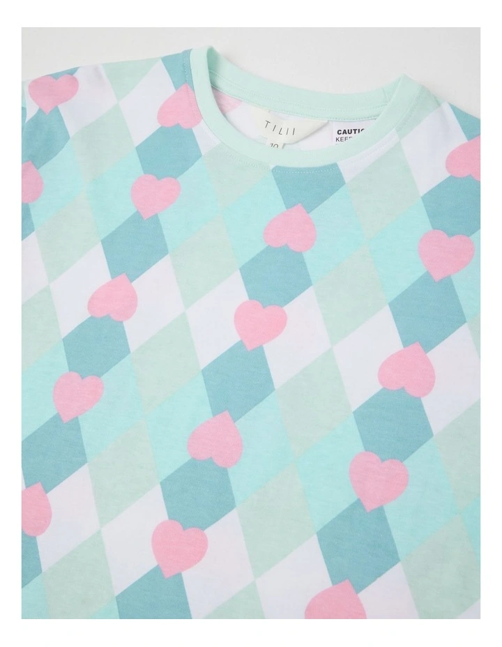 Argyle Jersey Pyjamas in Aquamarine image 2