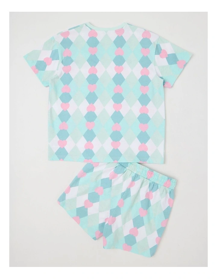Argyle Jersey Pyjamas in Aquamarine image 3