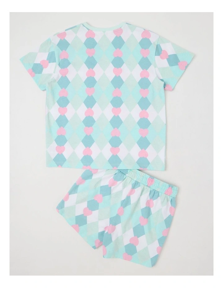 Argyle Jersey Pyjamas in Aquamarine image 3