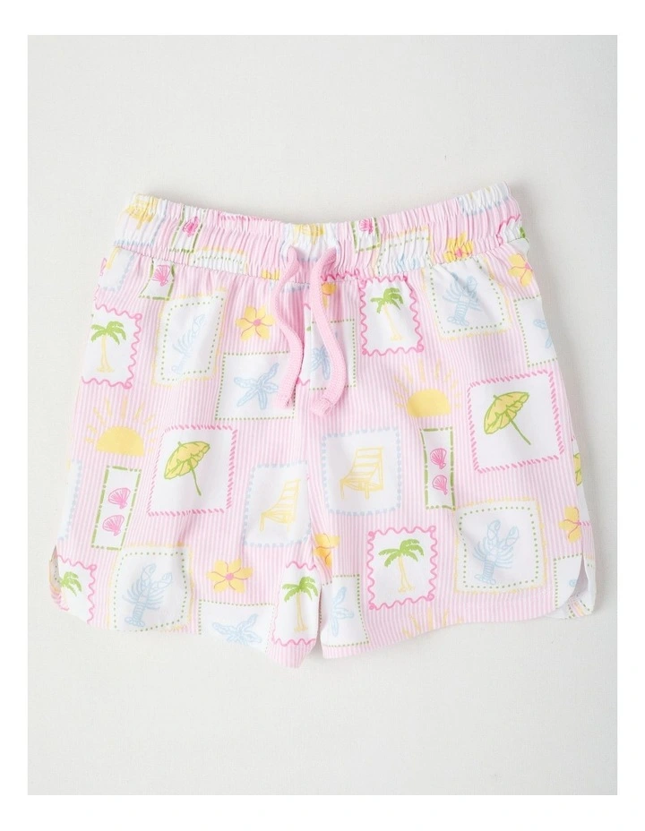 Holiday Tile Jersey Pyjamas in Cream image 4