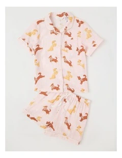Dog Cheesecloth Pyjamas in Dusty Pink