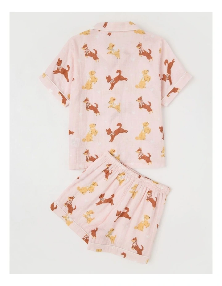 Dog Cheesecloth Pyjamas in Dusty Pink image 4